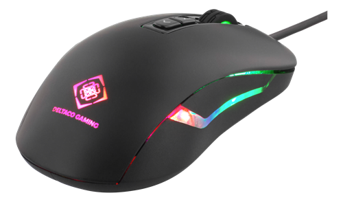 DELTACO GAMING - DM110 - Mouse ottico da gioco a 2000 DPI, 7 pulsanti, LED di respirazione