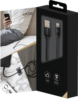 Cable de carga/sincronización Lightning® a USB (2 m), negro, con certificación MFi de Apple