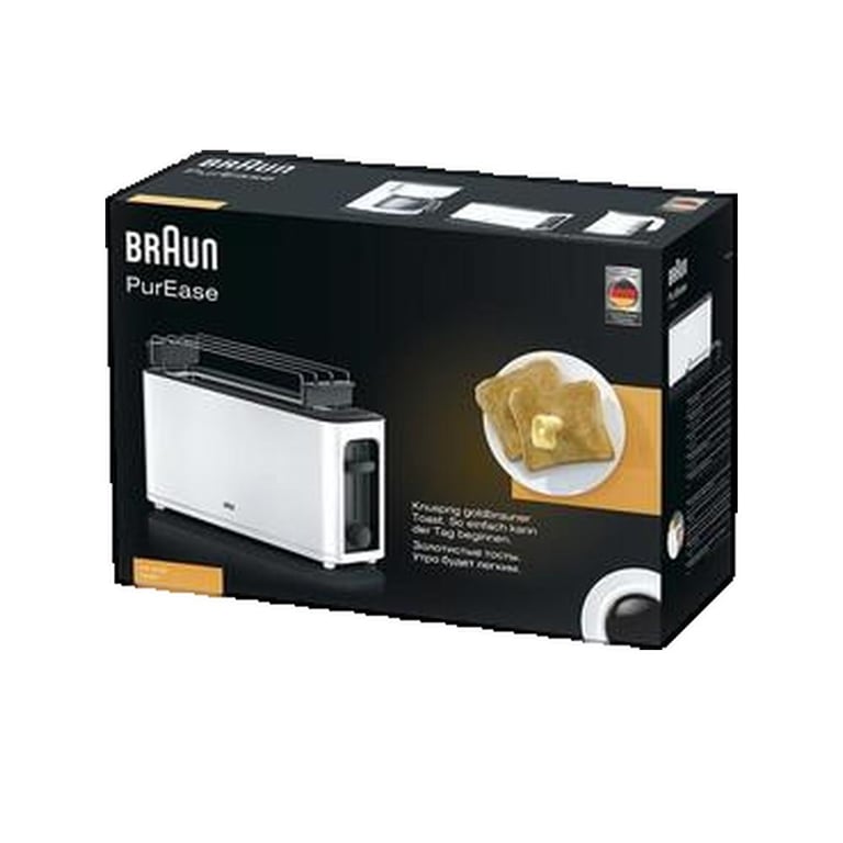 Grille-Pain Braun HT3110WH – 1 Fente Longue 1000W, Décongélation, Ramasse-Miettes Amovible - vue 4
