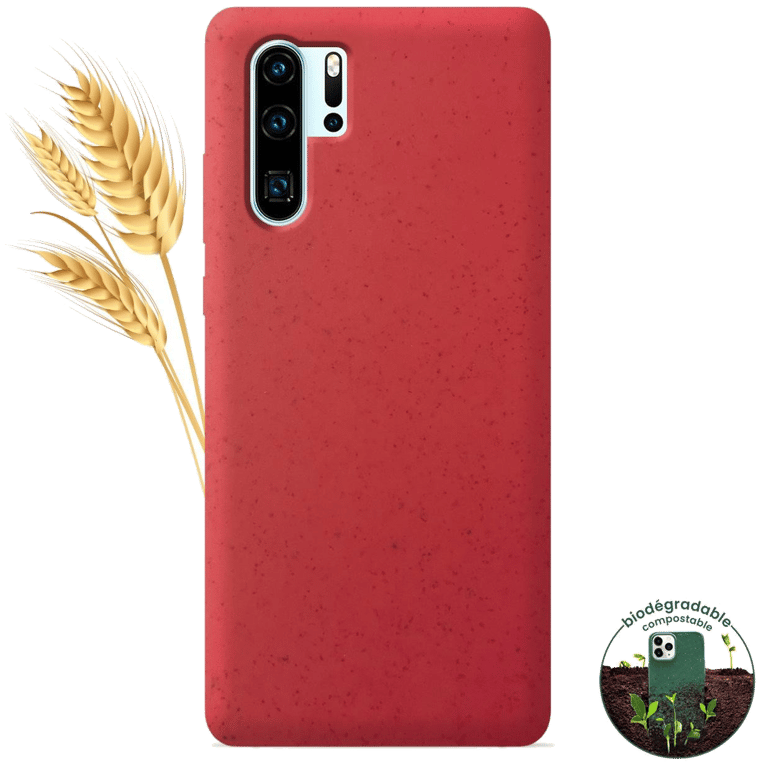 Coque silicone unie compatible Biodégradable Rouge Huawei P30 Pro