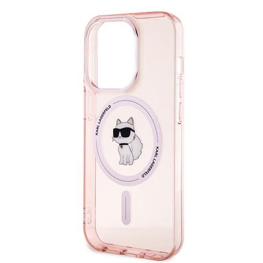 Étui Karl Lagerfeld pour iPhone 14 Pro 6.1'' rose étui rigide IML Choupette MagSafe