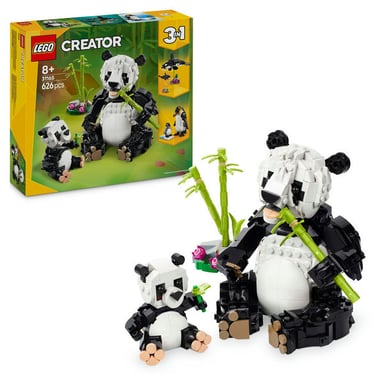 LEGO Creator 31165 - Famiglia di Panda Selvatici, Set di Costruzione per Bambini da 8 Anni