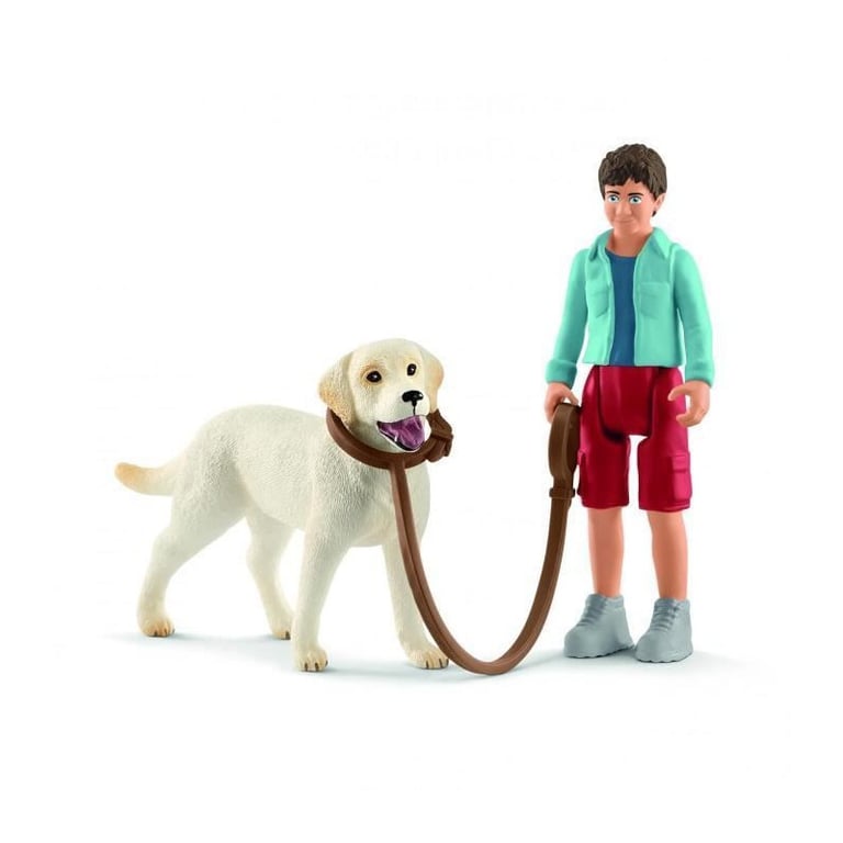 Schleich Figurine Promenade avec labrador retriever