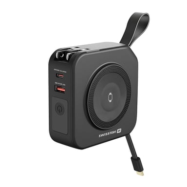 Powerbank All-in-One Pro MagSafe / USB / USB-C avec Prises internationales Noir