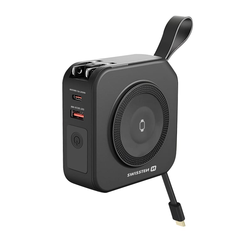 Powerbank All-in-One Pro MagSafe / USB / USB-C avec Prises internationales Noir - Neuf