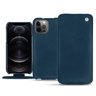 Housse cuir Apple iPhone 12 Pro Max - Rabat vertical - Blu mediterran ( Pantone #0E3043 ) - Cuir lisse premium