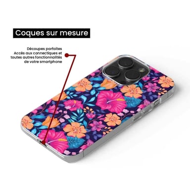 Coque en silicone - Compatible Samsung Galaxy A34 5G - design fleurs exotiques