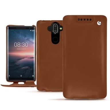 Housse cuir Nokia 8 Sirocco -  - Marron - Cuir lisse