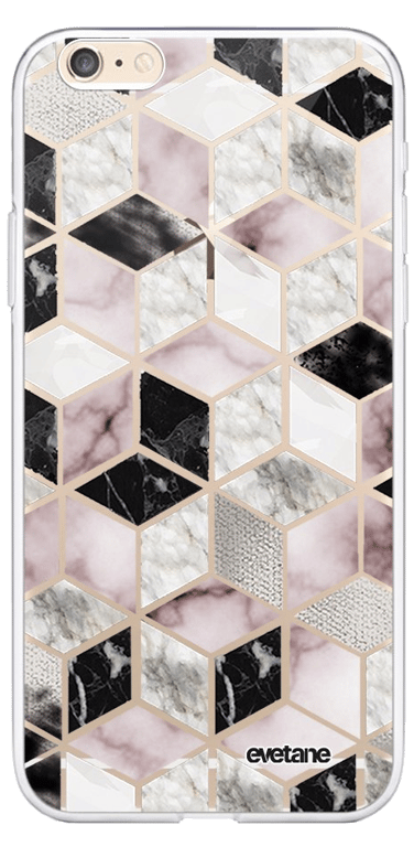 Evetane Coque Apple iPhone 6l6S silicone transparente Motif Cubes Géométriques ultra resistant