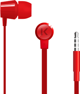K Cuffie intrauricolari, rosso fuoco