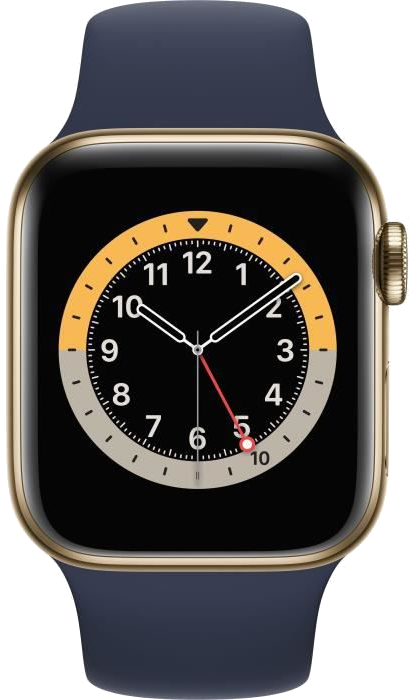 Watch Series 6 GPS + Cellular, APPLE 40mm Gold Stainless Steel Case avec Deep Navy bracelet connecté