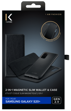 Étui et Coque slim magnétique 2-en-1 GEN 2.0 pour Samsung Galaxy S20+, Noir