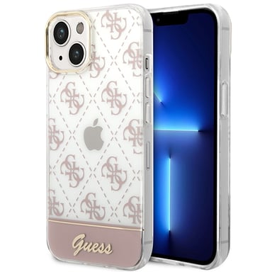 Carcasa Guess para iPhone 14 Plus 6,7'' carcasa rígida rosa 4G Pattern Scrip