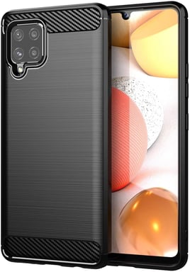 Samsung Galaxy A12 Coque style carbone noir