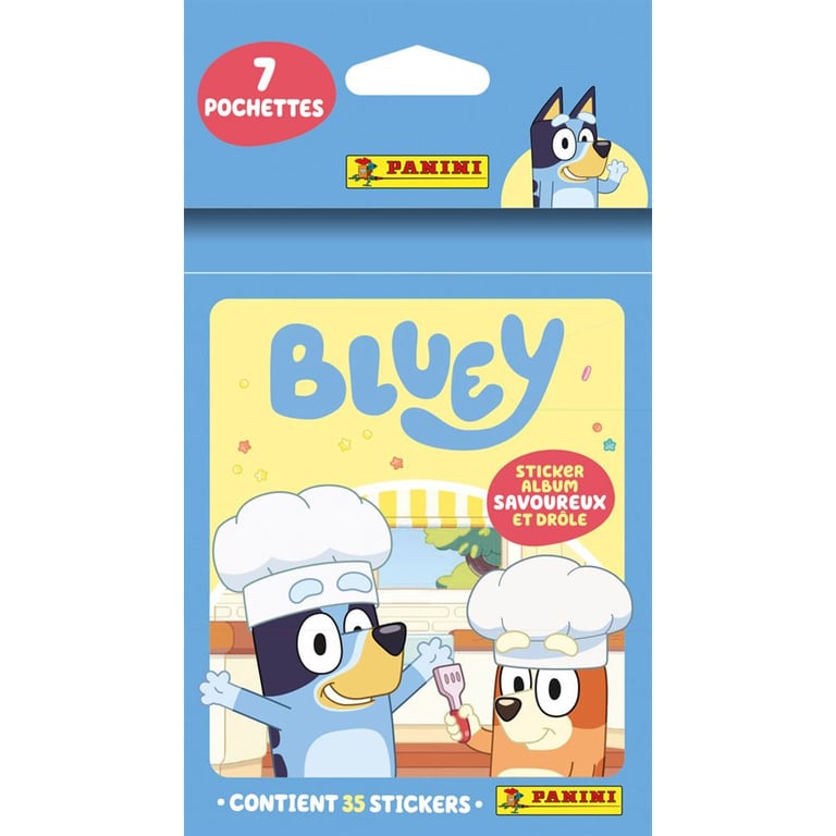 Panini Cartes à collectionner Bluey Blister 7 pochettes 35 stickers