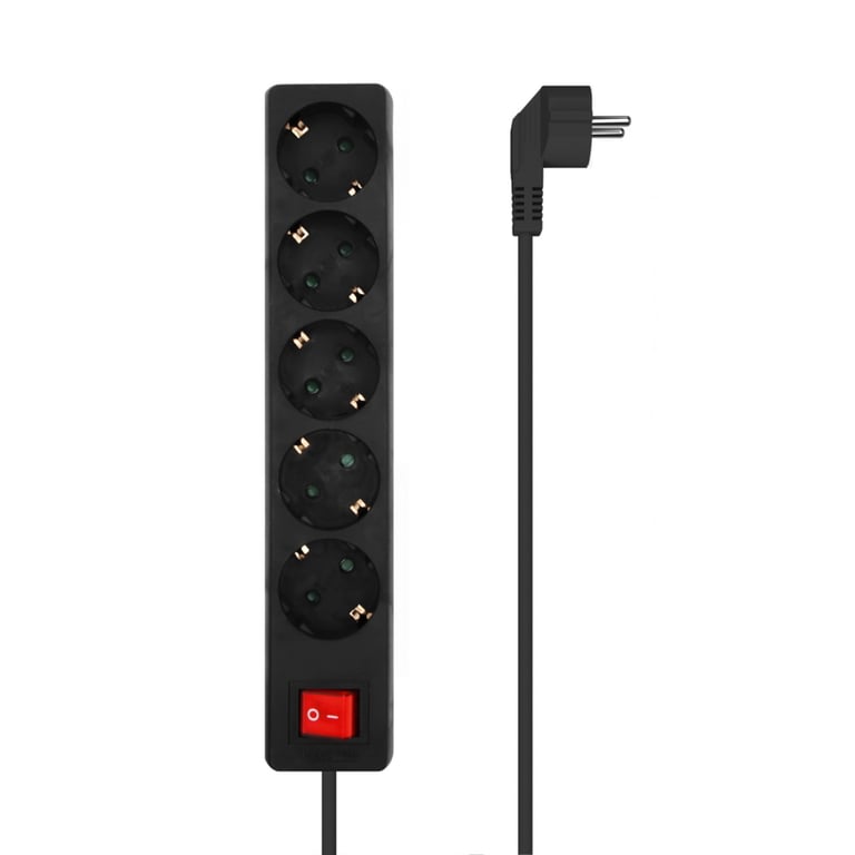 Aisens Base Multiple 5 Prises avec Interrupteur avec Câble 3×1.5mm2 1.4m Couleur Neuf - vue 1