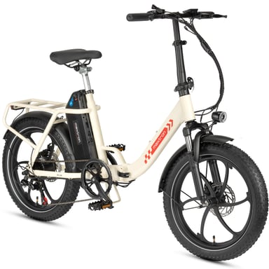 Vélo Électrique MAXTURN MULE - Moteur 250W Batterie 48V20AH 20'' Frein à Disque Mécanique - Blanc
