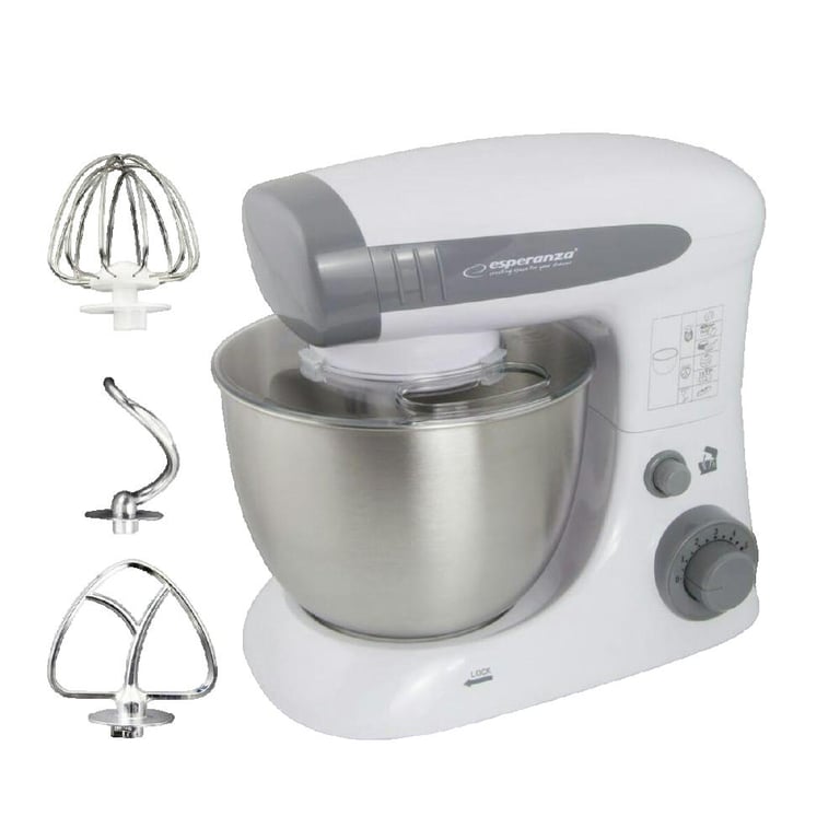 Robot de Cuisine Esperanza EKM024 4 L Blanc et Gris - Neuf