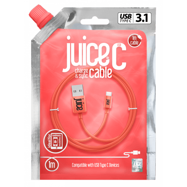 Cable de carga y sincronización Juice USB Tipo C Coral 1 m