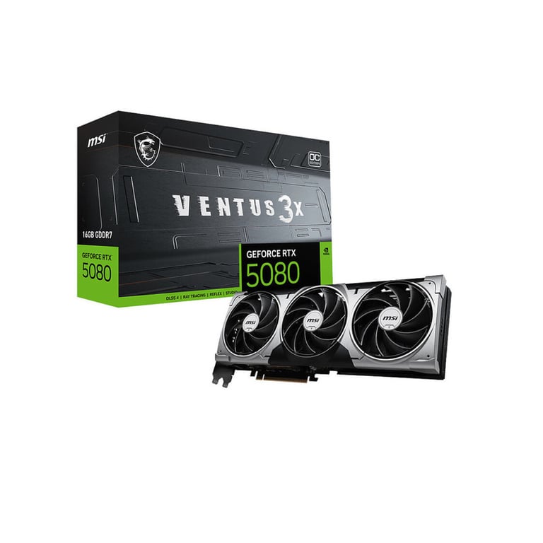 Carte Graphique MSI GeForce RTX 5080 VENTUS 3X OC – 16 Go GDDR7, PCIe 5.0 - vue 2