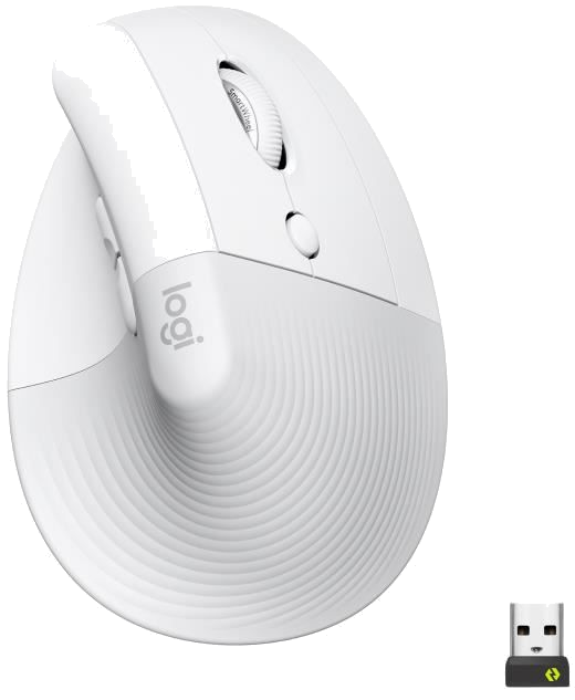 Souris Sans Fil Logitech Lift Ergonomique Verticale, Bluetooth ou récepteur USB Logi Bolt, Silencieu