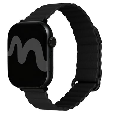imoshion Bracelet magnétique en cuir synthétique pour Apple Watch | 38/40/41/42 mm - Noir