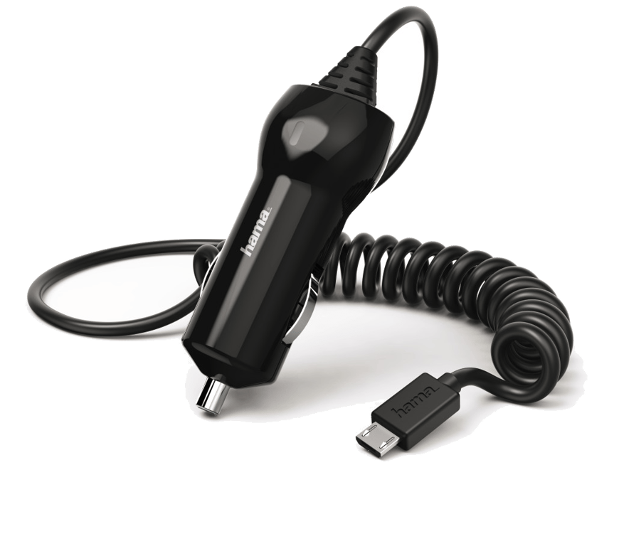 Chargeur pour voiture, micro-USB, 1,2 A, noir