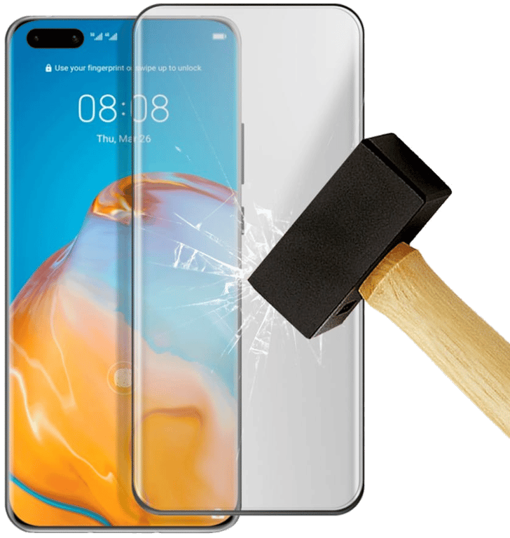 Film verre trempé 4D Noir compatible Huawei P40 Pro