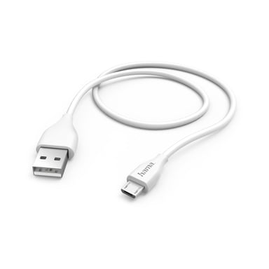 Câble de charge/données, micro-USB, 1,4 m, blanc