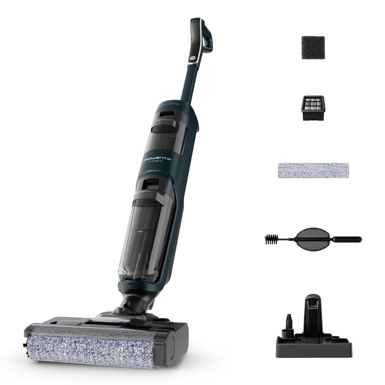 Rowenta X-Clean 2 GZ2251E0 aspirateur balai et balai électrique Batterie Sec&humide Cyclonique Sans sac 0 L 120 W Noir, Bleu foncé - Neuf