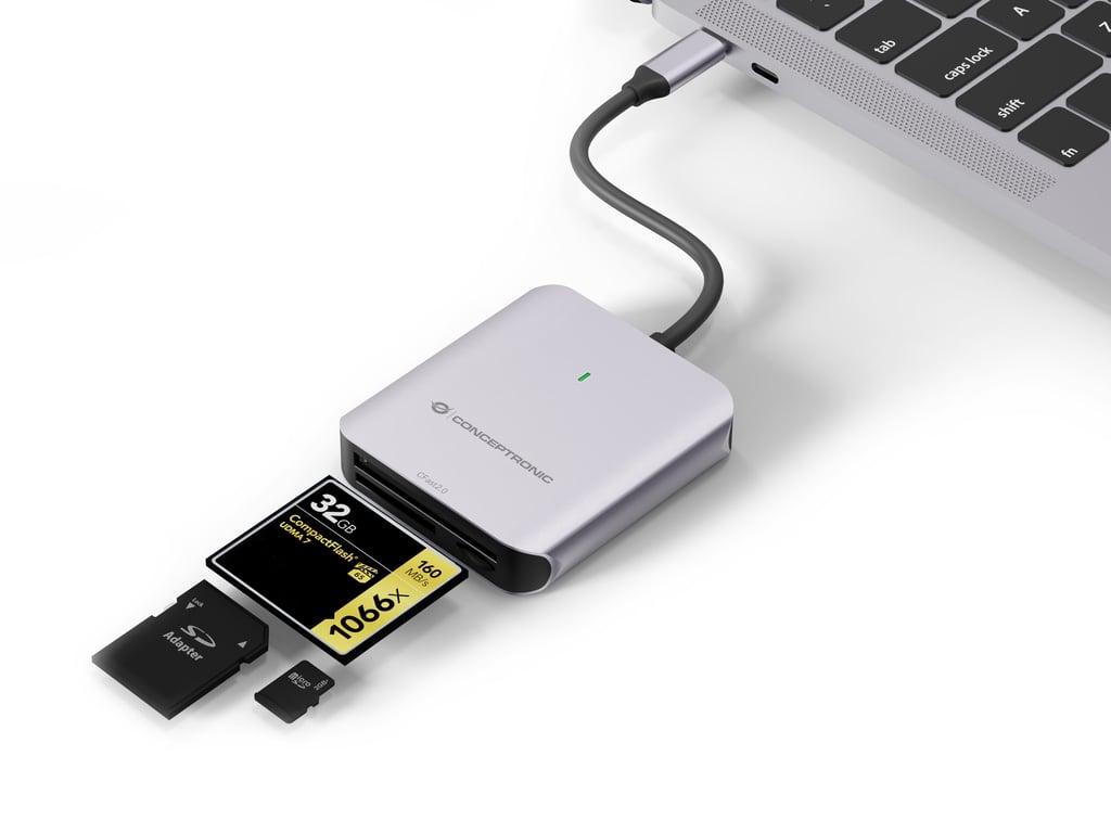 Conceptronic BIAN09G lecteur de carte mémoire USB 3.2 Gen 2 Type C - vue 5