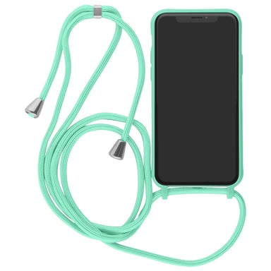 Coque pour iPhone XR en TPU Premium Color Lace avec Cordon Tour de Cou Turquoise