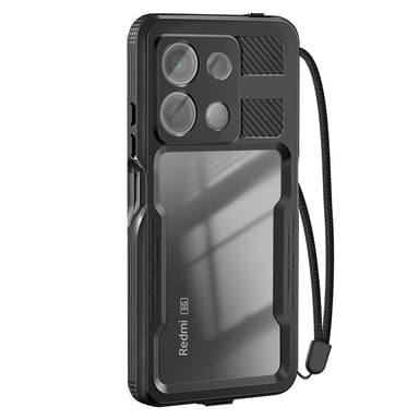 Redpepper Funda para Redmi Note 13 5G impermeable IP68 con correa de muñeca incluida Negro
