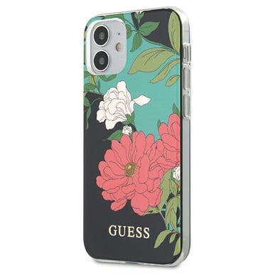 Funda Guess para iPhone 12 mini 5.4'' negra Colección Flower