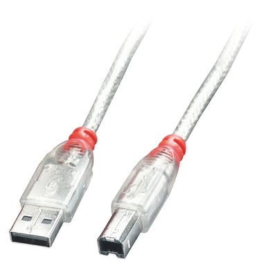 Lindy Cavo USB 2.0 A/B Trasparente 5m
