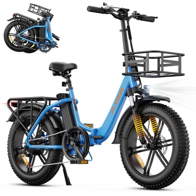 Vélo électrique pliable Flyrun F2014 avec batterie amovible 48 V 13 Ah – Bleu