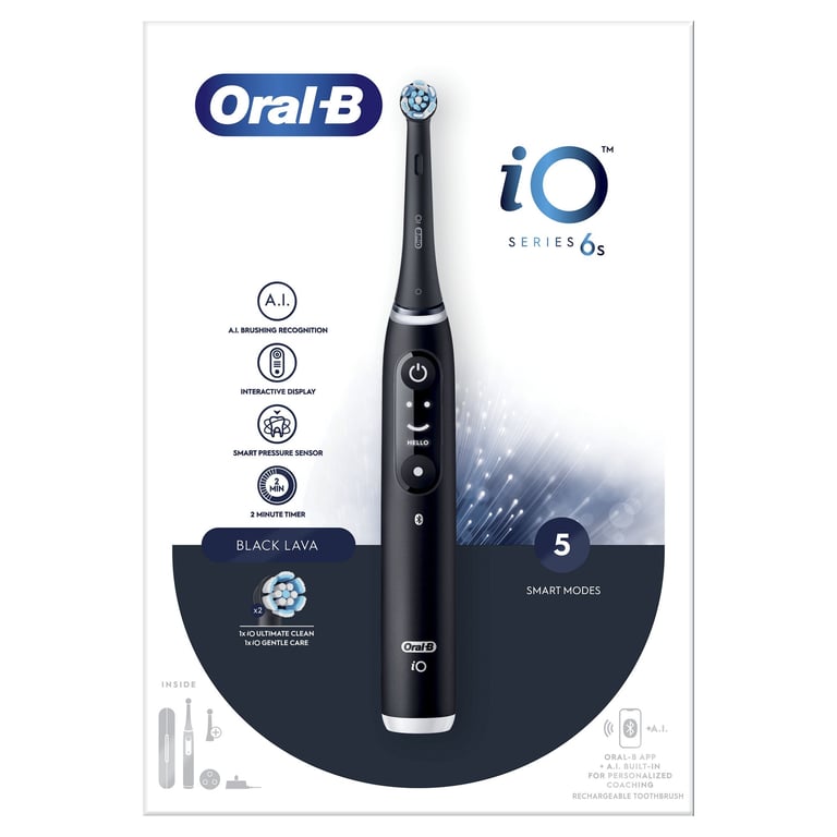 Oral-B iO 6 Adulte Brosse à dents vibrante Noir - Neuf