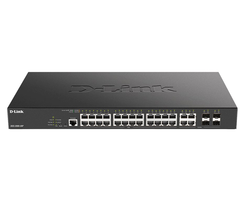 D Link DGS 2000 28P commutateur réseau Géré L2L3 Gigabit Ethernet 101001000 Connexion Ethernet supportant 'alimentation via ce port PoE 1U Neuf