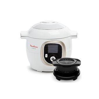Olla de cocción lenta y multicocina a alta presión Moulinex Cookeo+ con accesorio Air Fryer Extra Crisp CE85XAF0, color blanco