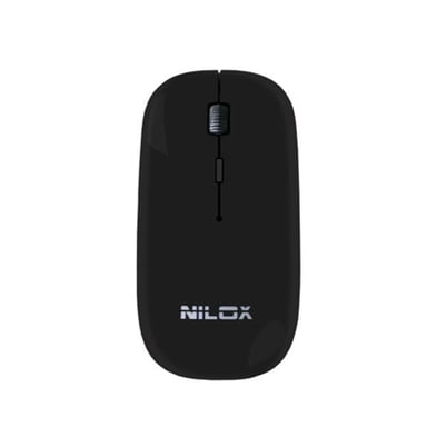 Nilox Mouse MW30 Black ratón Oficina Ambidextro RF inalámbrico Óptico 1600 DPI