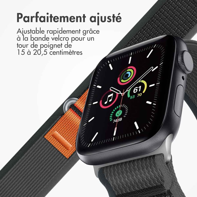 imoshion Bracelet en nylon Trail pour Apple Watch Series 1 á 10 / SE / Ultra 2 44454649 mm Starlight Neuf - vue 8