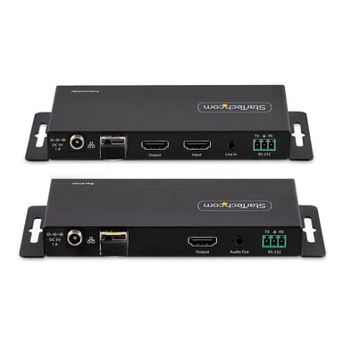 StarTech.com Juego Extensor de HDMI 4K por Fibra - 4K a 60Hz hasta 1km (Monomodo) o 330m (Multimodo) - Fibra Óptica LC - HDR - HDCP - Alargador de Audio/RS232/IR - Receptor Transmisor