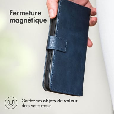 imoshion Étui de télephone portefeuille de luxe pour Samsung Galaxy S21 FE - Bleu foncé