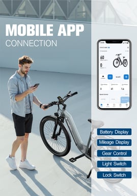 Bicicleta Eléctrica ONESPORT OT05 - Ruedas 27.5'' Motor 250W Batería 36V18.2Ah Autonomía 60KM - Gris