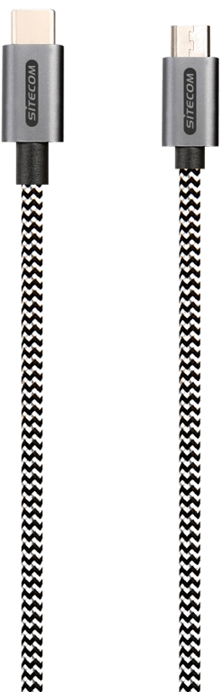 Câble USB 2.0 - USB-C/USB-µB Plaqué or Tissus 1,00m CA-034