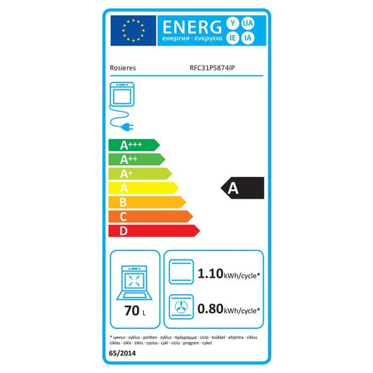 Four encastrable Pyrolyse + Chaleur pulsée + Vapeur Easy Steam ROSIERES RFC31P5874IP Porte froide - vue 4