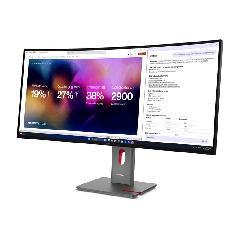 Lenovo ThinkVision P40WD 40 Écran LED incurvé 40 39.7 visualisable 5120 x 2160 5K @ 120 Hz IPS 400 cdm² 2000:1 HDR10 4 ms Thunderbolt 4 HDMI DisplayPort haut parleurs... - vue 6