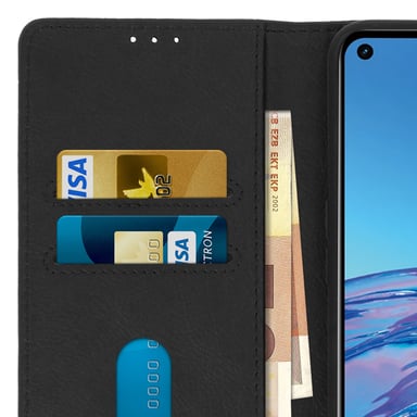 Funda Oppo A53 / A53s Libro Billetera F. Soporte – Negro