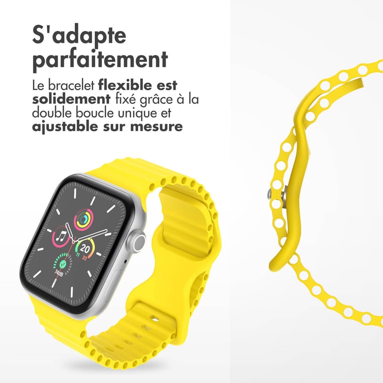 imoshion Bracelet Athletic en silicone pour Apple Watch | 38/40/41/42 mm - Jaune - Neuf