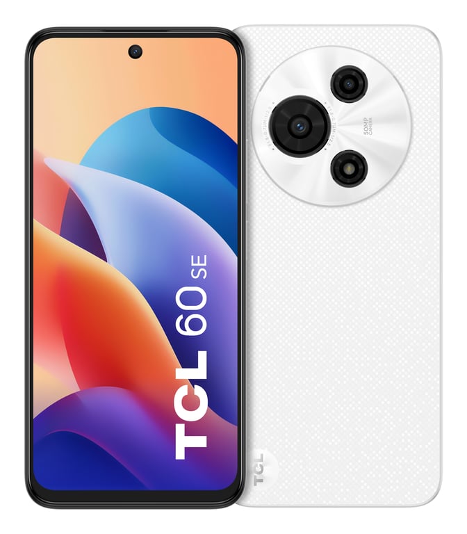 TCL Téléphone Portable 60 SE écran HD+ 6 7 Pouces Smartphone débloqué 8+ Double caméra 50 Mpx Grande Batterie 5200 mAh téléphone Mobile Android 15 Double Haut Parleur Blizzard - vue 2